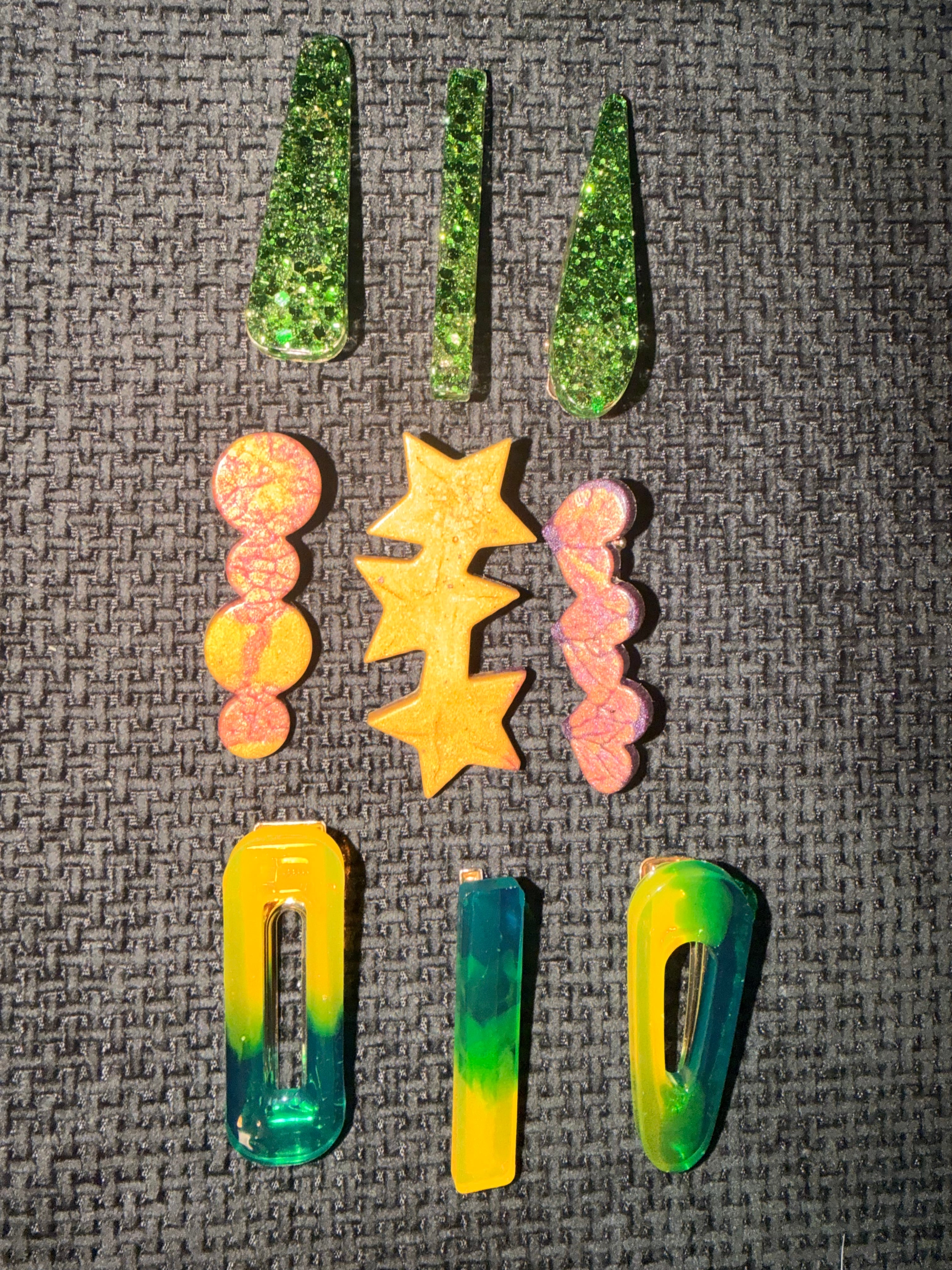 Custom Resin Hair Clip Set