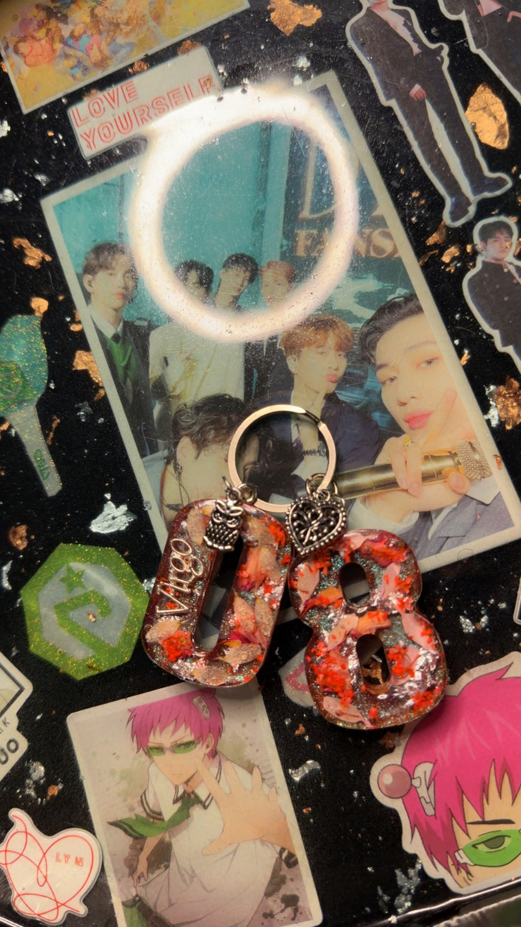 Custom Resin Number Keychain Set